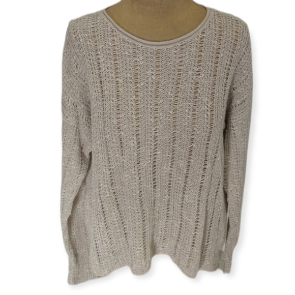 Eileen Fisher Organic Line. Blend Mesh Knit Sweater - Picture 1 of 7